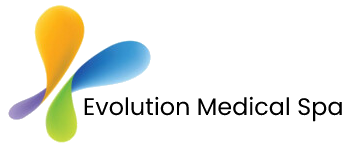 A green background with the word evolution media written in black.